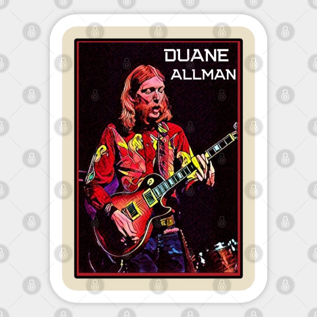 Duane Allman // Guitarist legend Sticker by Katab_Marbun